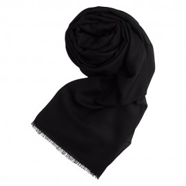 Black pashmina shawl in cashmere and silk