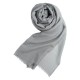 Light grey pashmina shawl in cashmere and silk