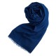Dark blue pashmina shawl in cashmere and silk