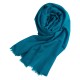 Petrol blue pashmina shawl in cashmere and silk