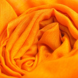 Orange pashmina shawl in cashmere and silk