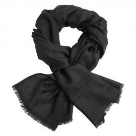 Dark grey jacquard pashmina shawl